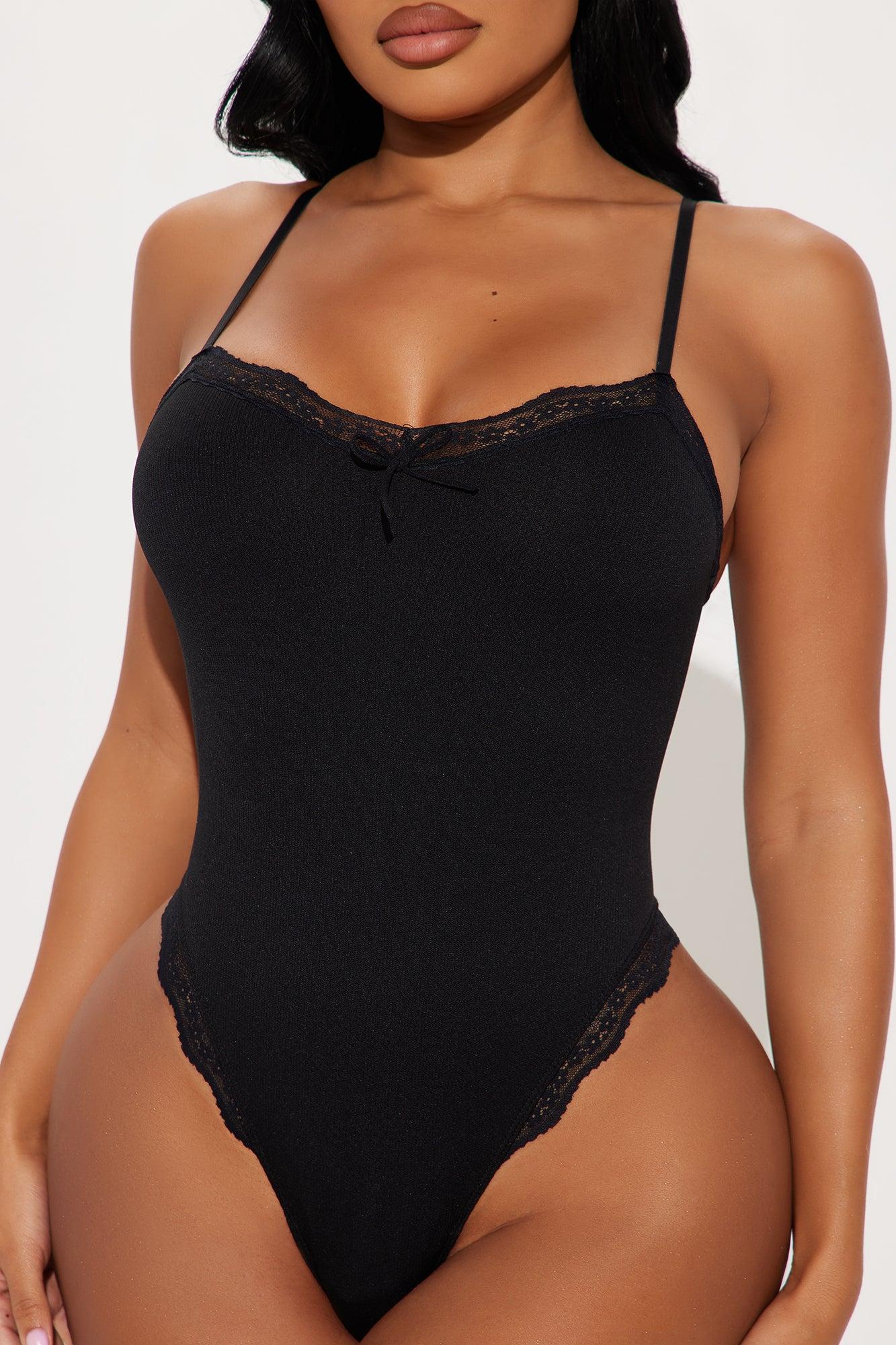 Close To You Seamless Ribbed Teddy - Black Product Image