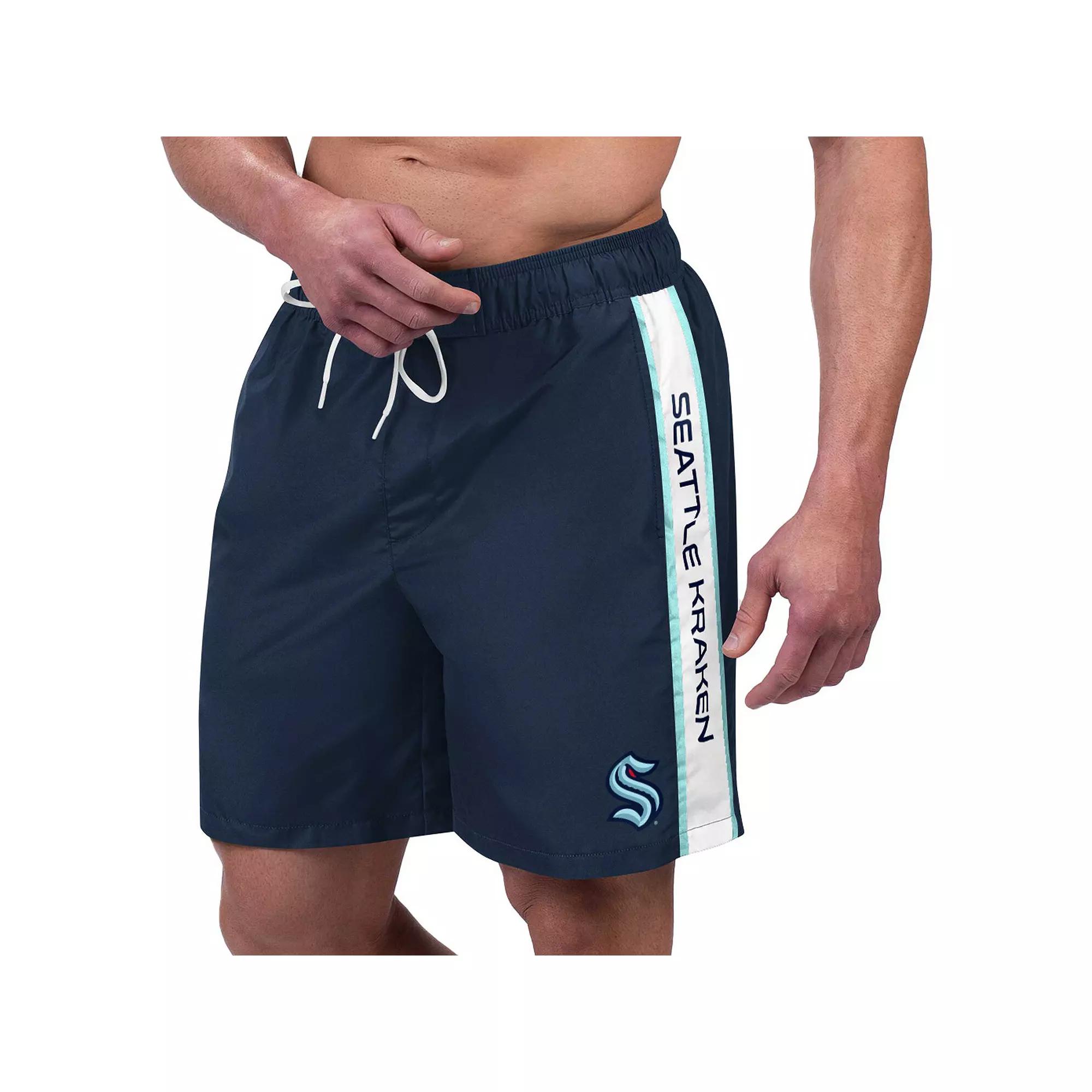 Men's G-III Sports by Carl Banks Deep Sea Blue Seattle Kraken Streamline Volley Swim Trunks,  Product Image