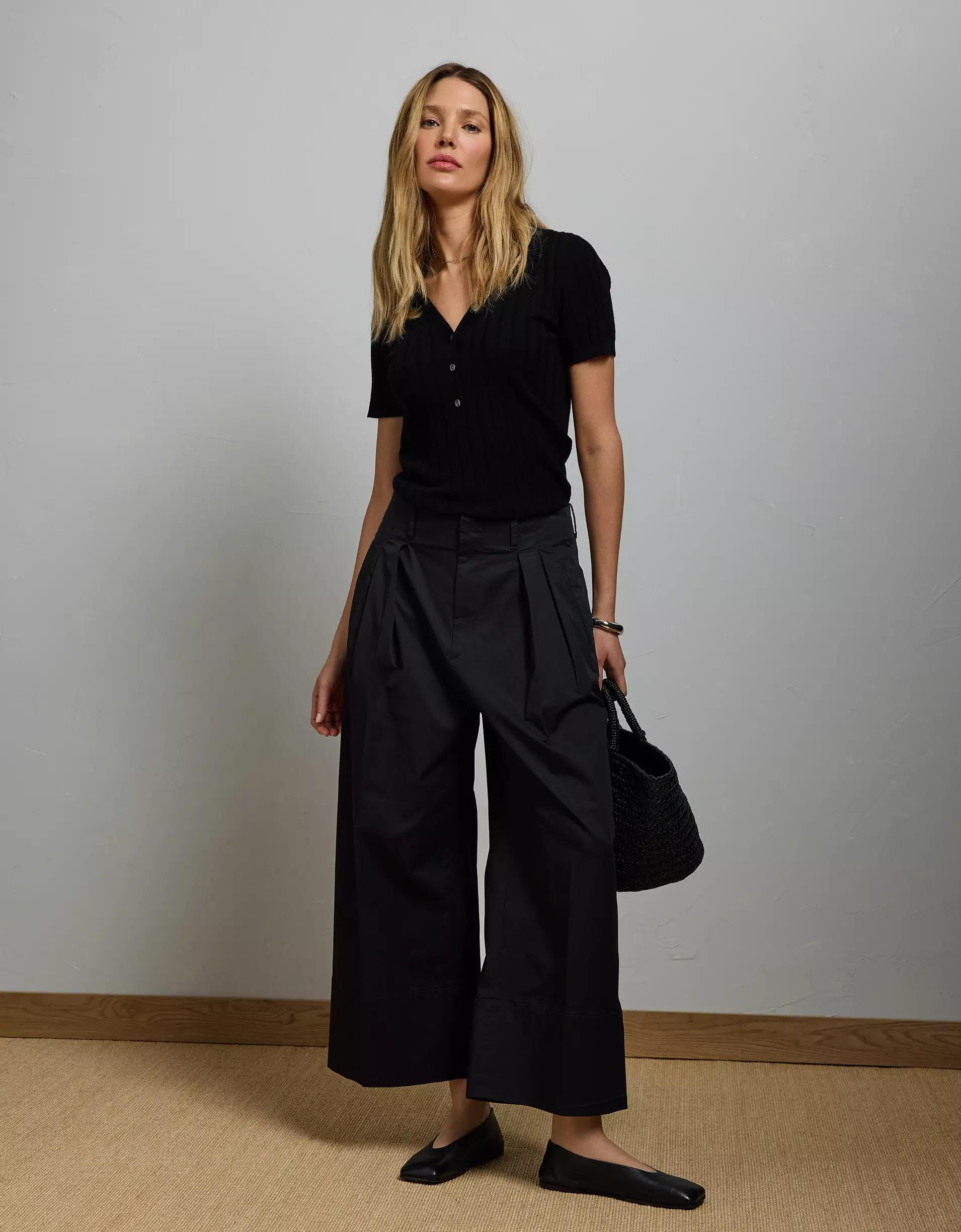 AE77 Premium Wool-Silk Blend Polo Shirt Product Image