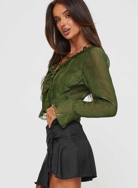 Kareela Long Sleeve Top Green Product Image