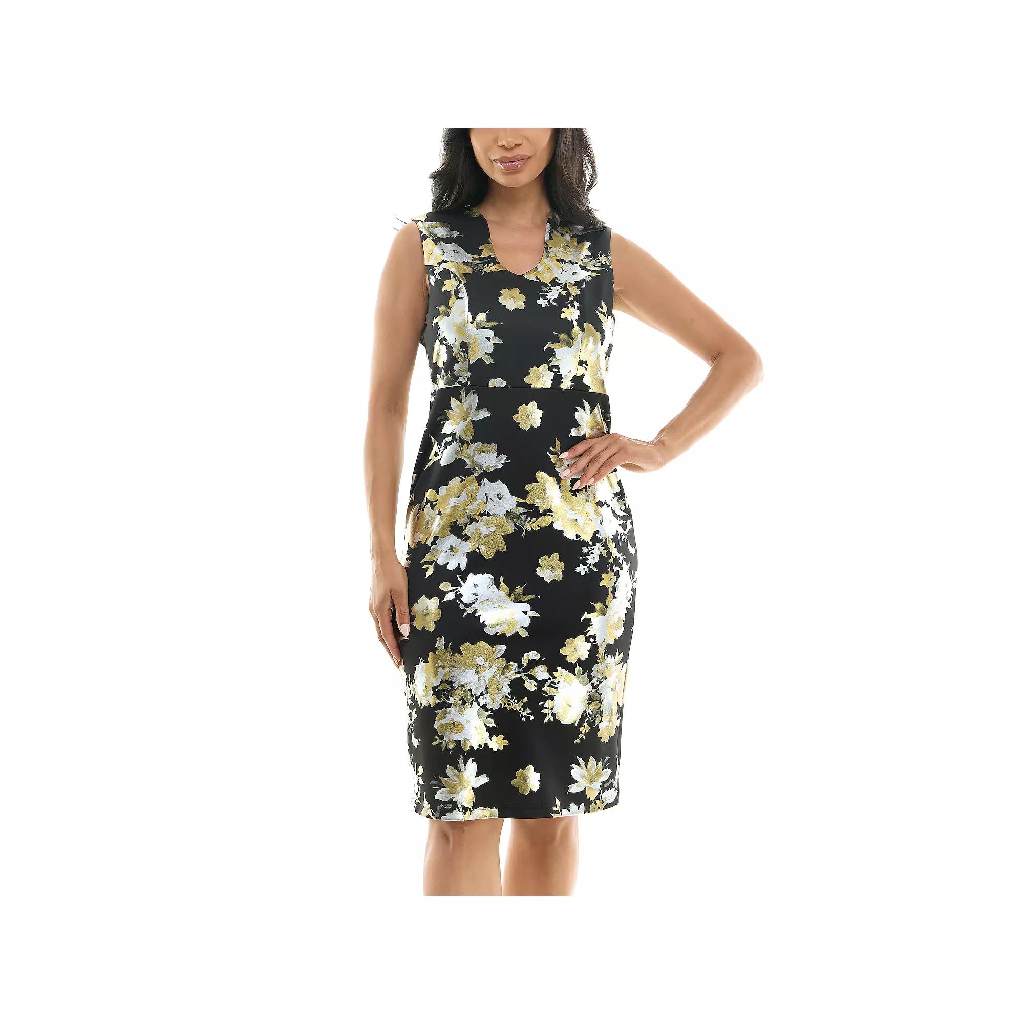 Women's Nina Leonard U-Neck Midi Dress,  Product Image