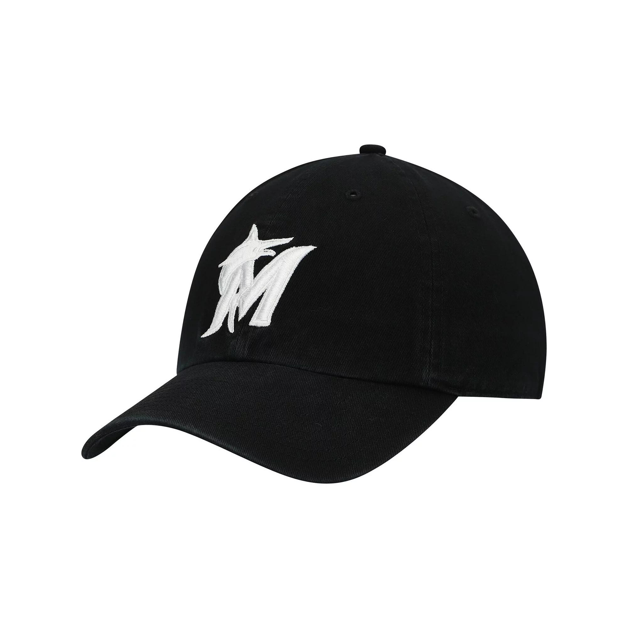 Men's '47 Black Miami Marlins Challenger Adjustable Hat Product Image
