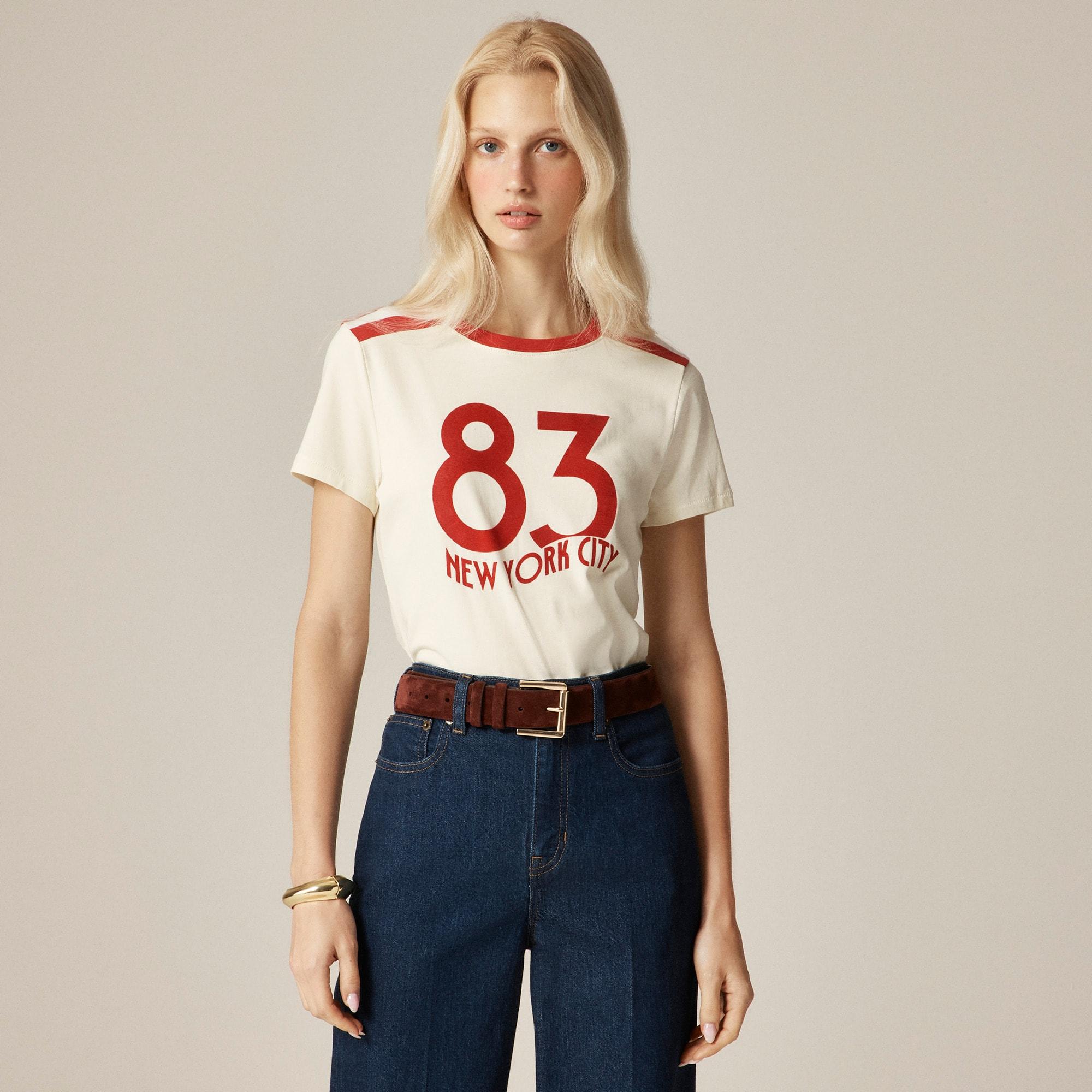 Shrunken-fit "New York '83" graphic T-shirt in broken-in jersey Product Image