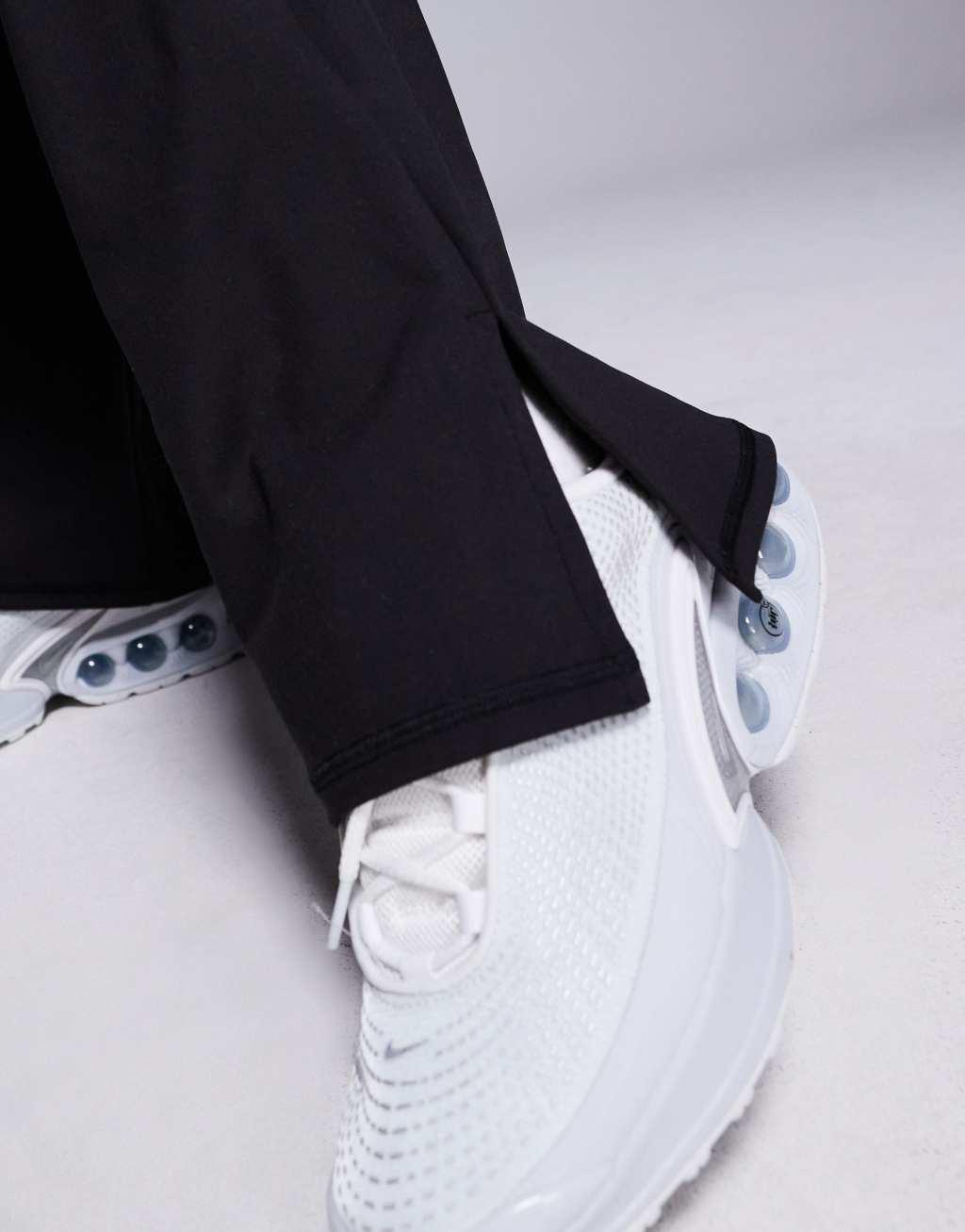 4505 soft touch slim kick yoga leggings with hem slits in black  Product Image