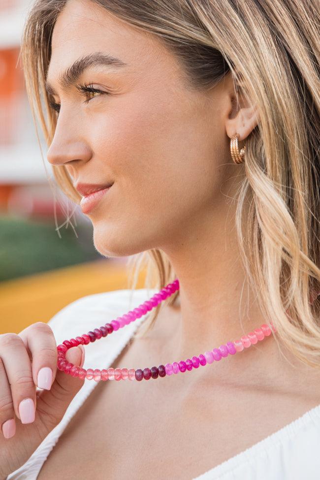 Pink and Red Beaded Necklace FINAL SALE Product Image