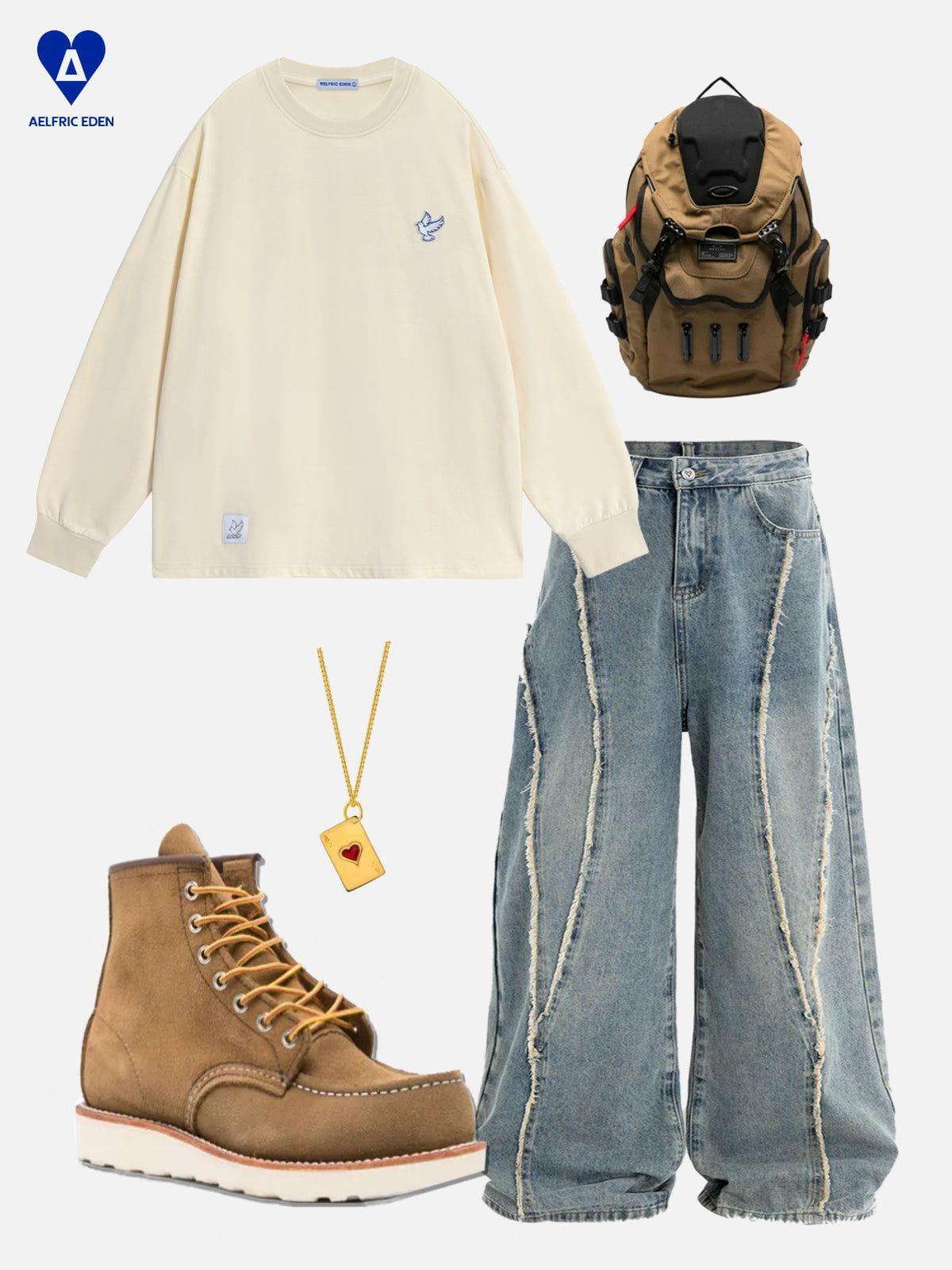 Aelfric Eden Pigeon Print Long Sleeve Tee Product Image