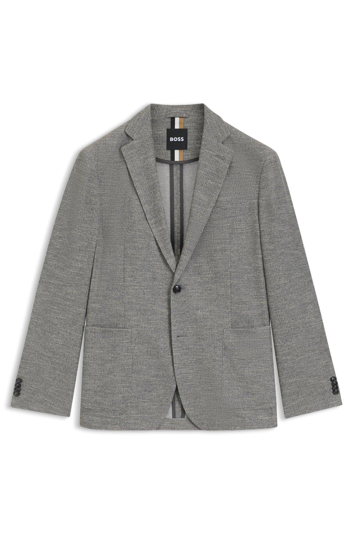 Slim-fit suit jacket in micro-patterned stretch fabric Product Image
