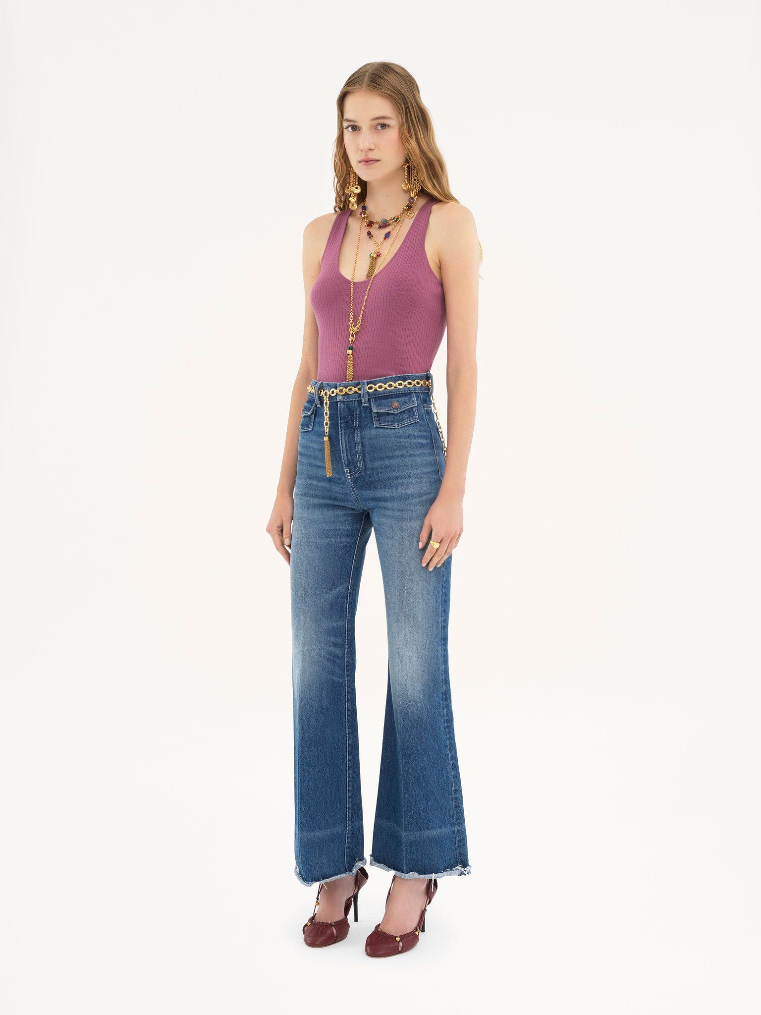 High-rise flare jeans in denim Product Image