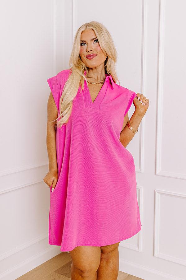Coastal Dreamer Mini Dress in Pink Curves Product Image