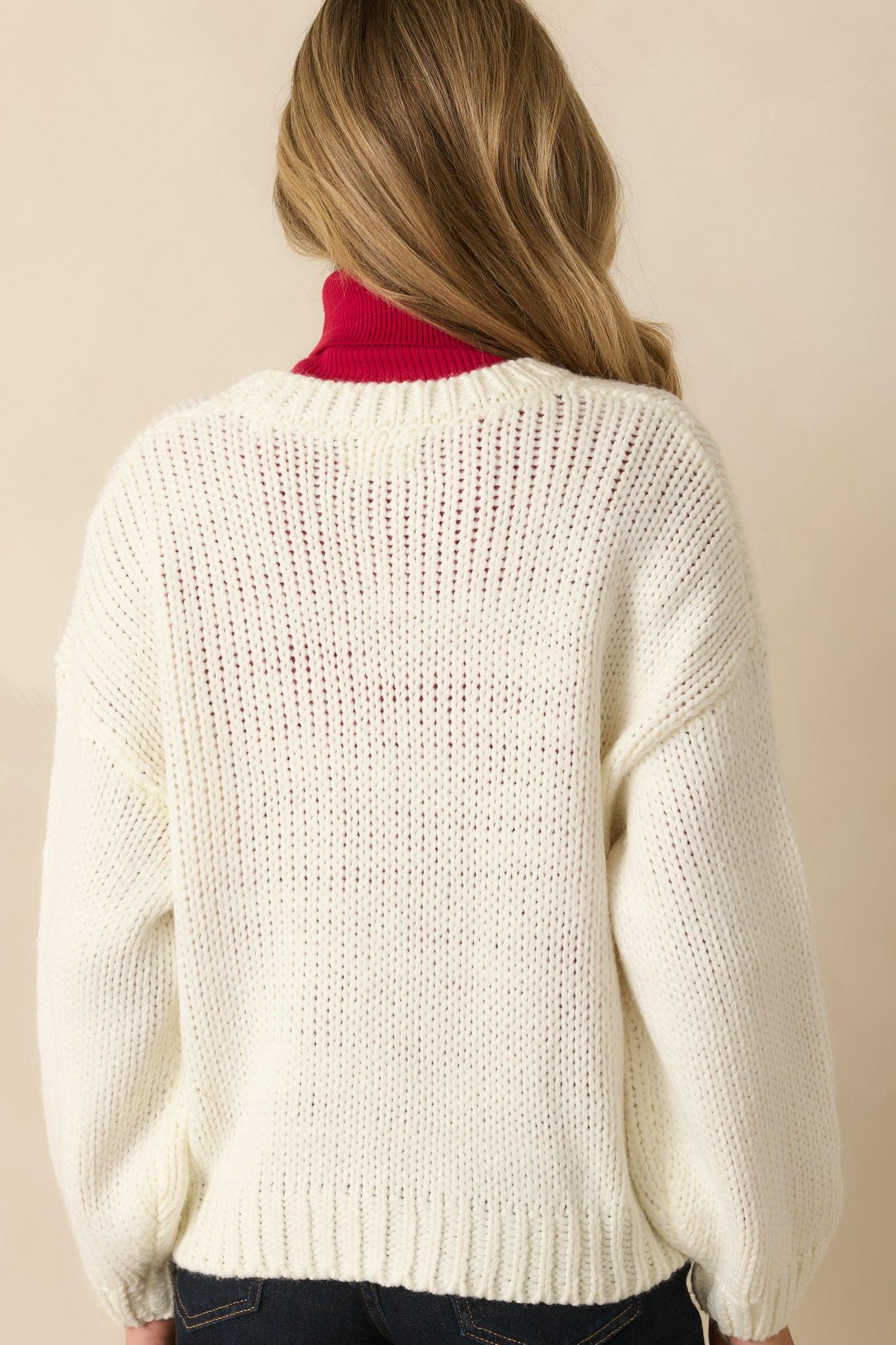 Apres All Day Ivory Knit Ski Sweater Product Image
