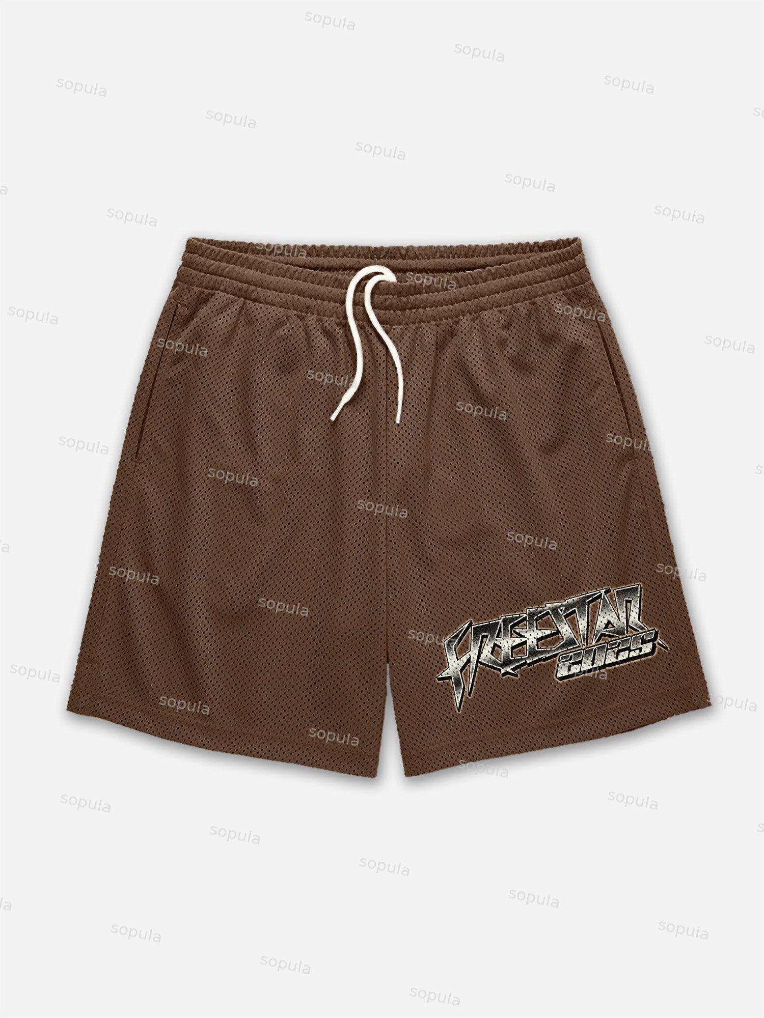 Free Star Old Vintage Dot Graphic Mesh Shorts Product Image