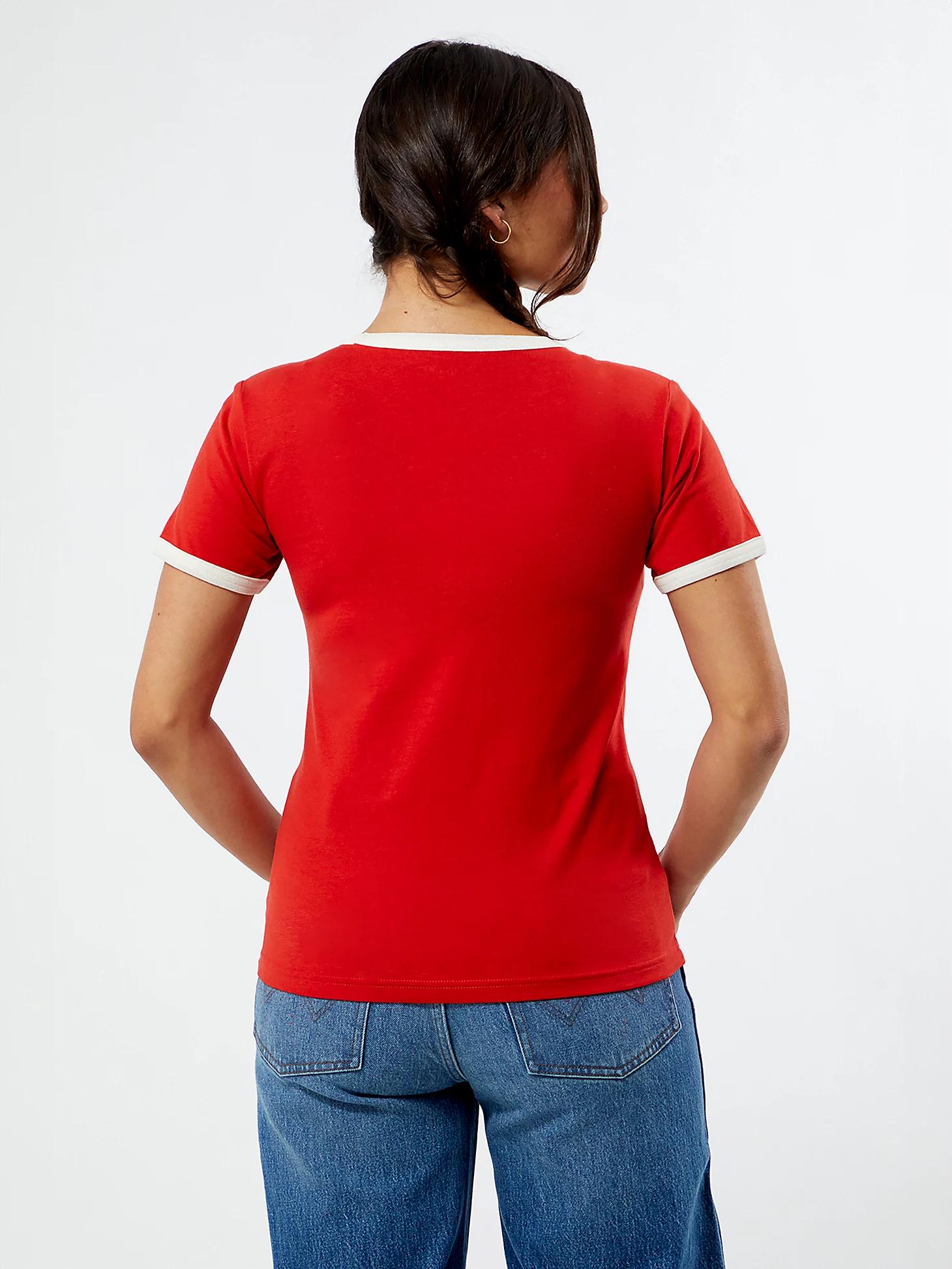 Wrangler® x PacSun Women's Ringer Tee in Molten Lava Product Image