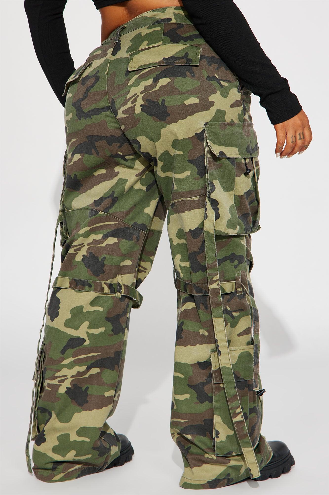 Level You Up Camo Cargo Pant - Olive/combo Product Image