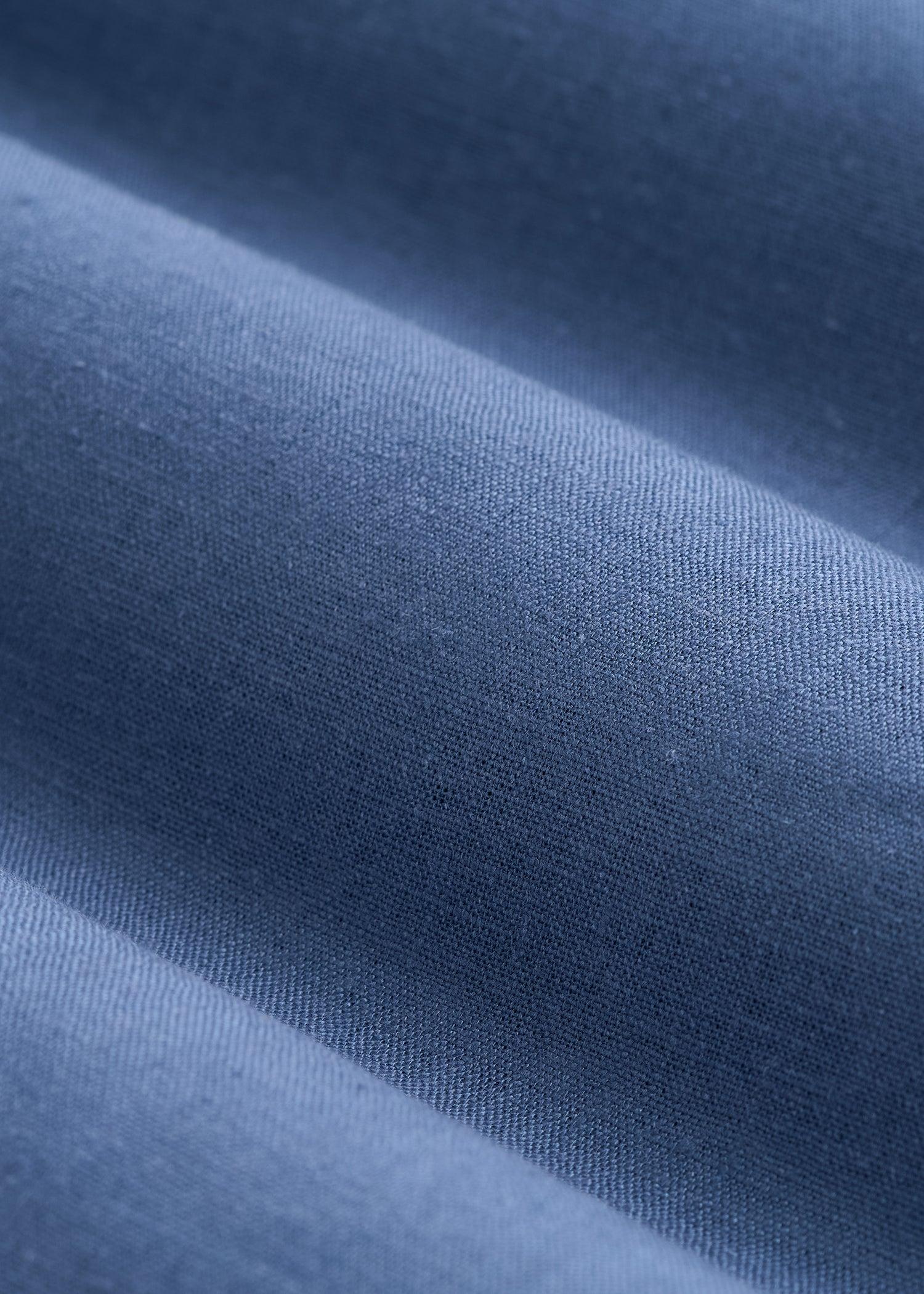 Linen Popover Shirt for Tall Men in Deep Cobalt Male Product Image