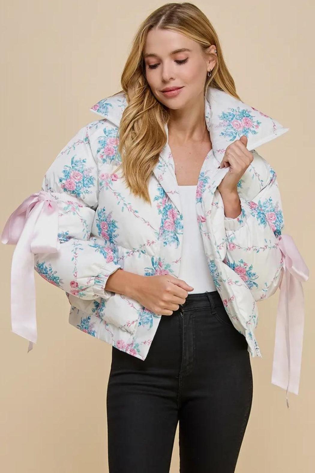 Floral Puffer Jacket Product Image