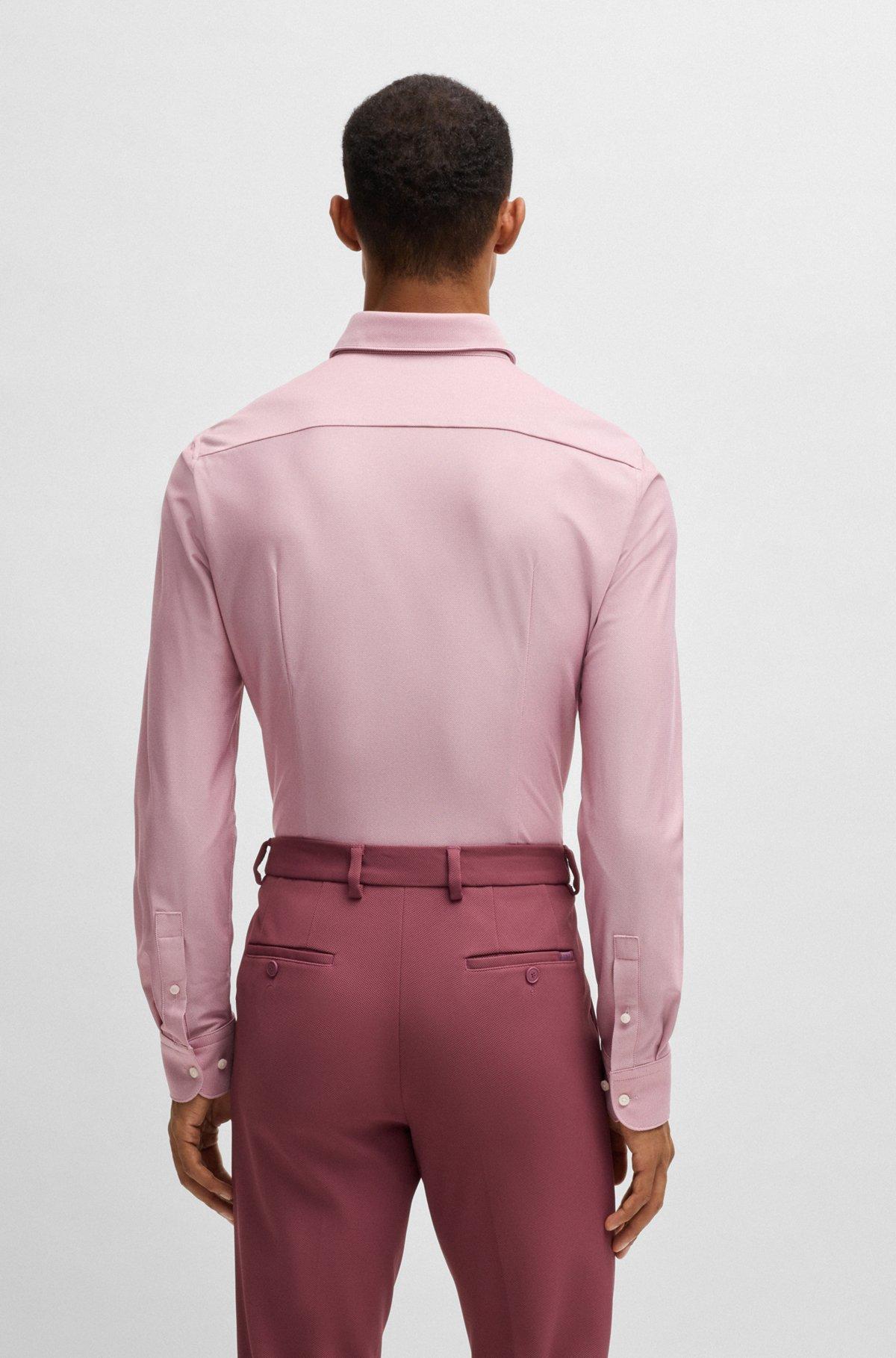 Slim-fit shirt in performance structured jersey Product Image