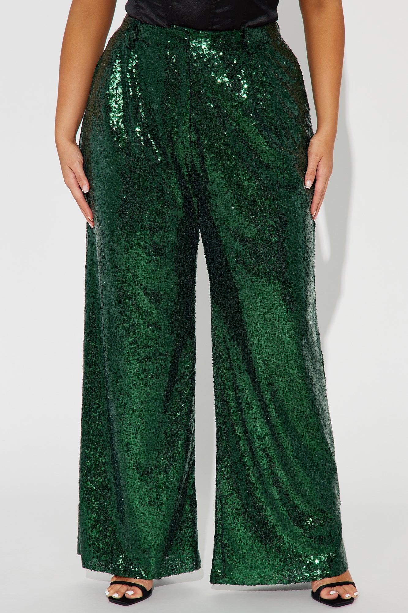 Nights Like This Sequin Trouser - Hunter Product Image