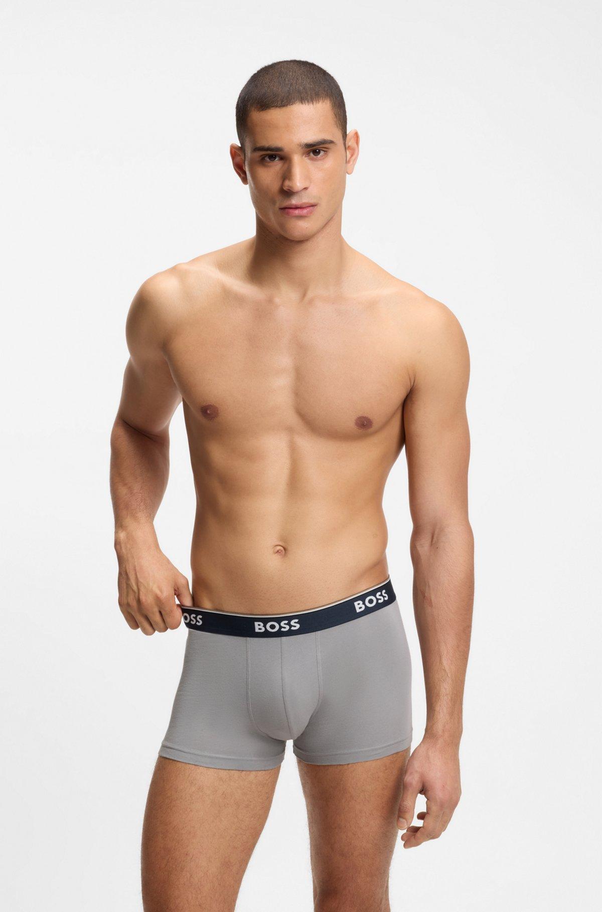 Three-pack of stretch-cotton trunks with logo waistbands Product Image