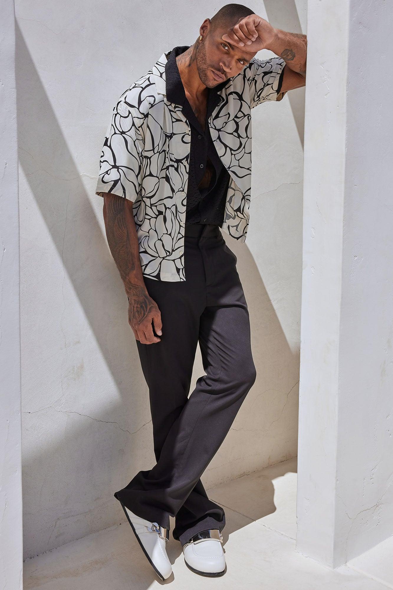 Modern Gabardine Slim Flare Slit Trouser - Black Product Image