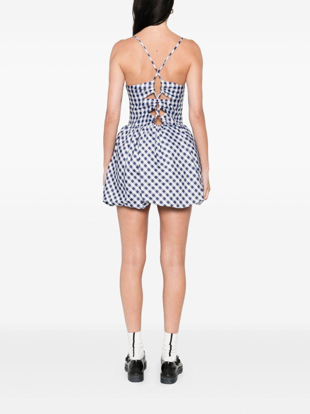 gingham-pattern sleeveless mini dress Product Image