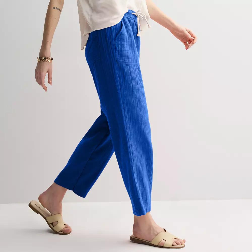 Womens Sonoma Goods For Life Double Weave Pants Blue Campanula Product Image