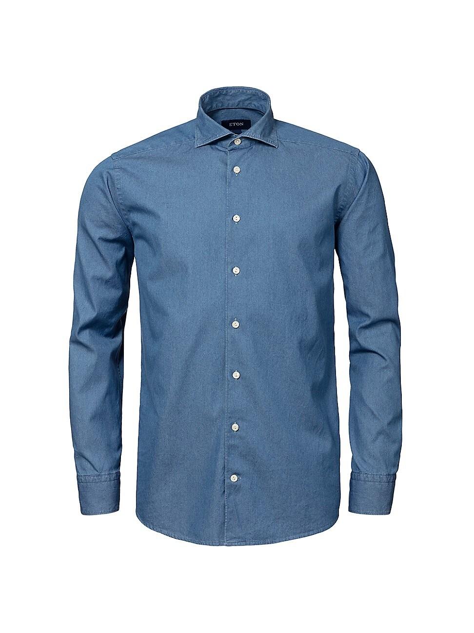 Mens Contemporary-Fit Chambray Soft Casual Shirt Product Image