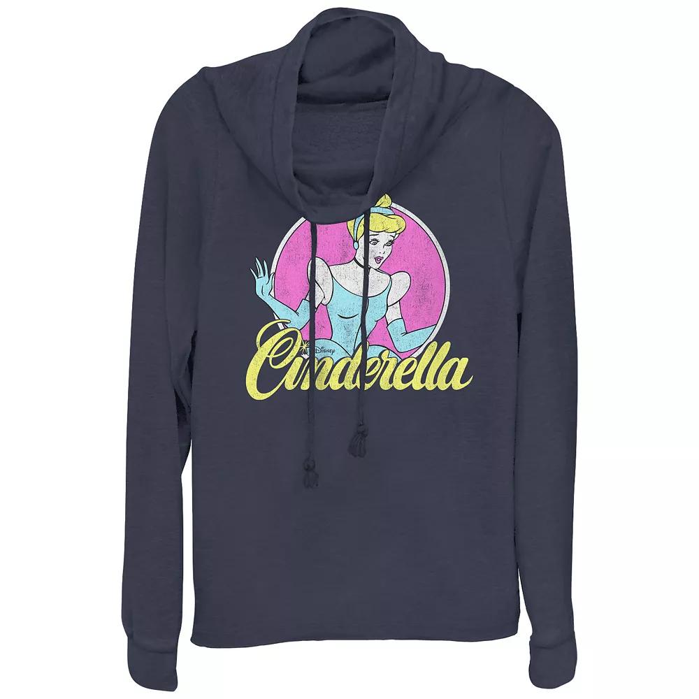 Disney's Cinderella Juniors' Portrait Cowlneck Graphic Lightweight Long Sleeve, Girl's,  Product Image