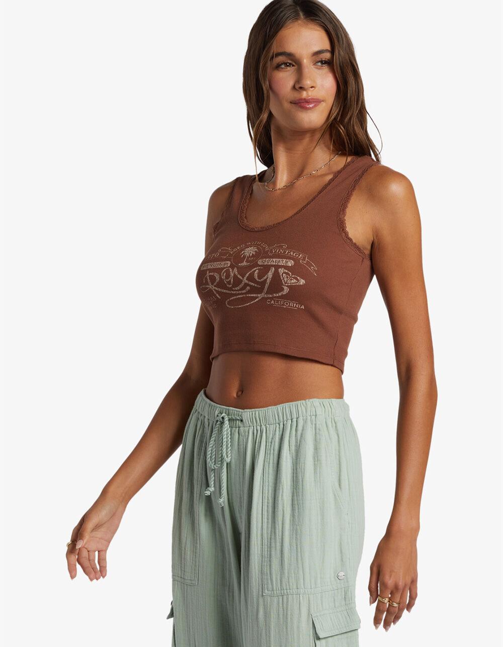 ROXY Vintage Lace Womens Tank Top - BROWN Product Image