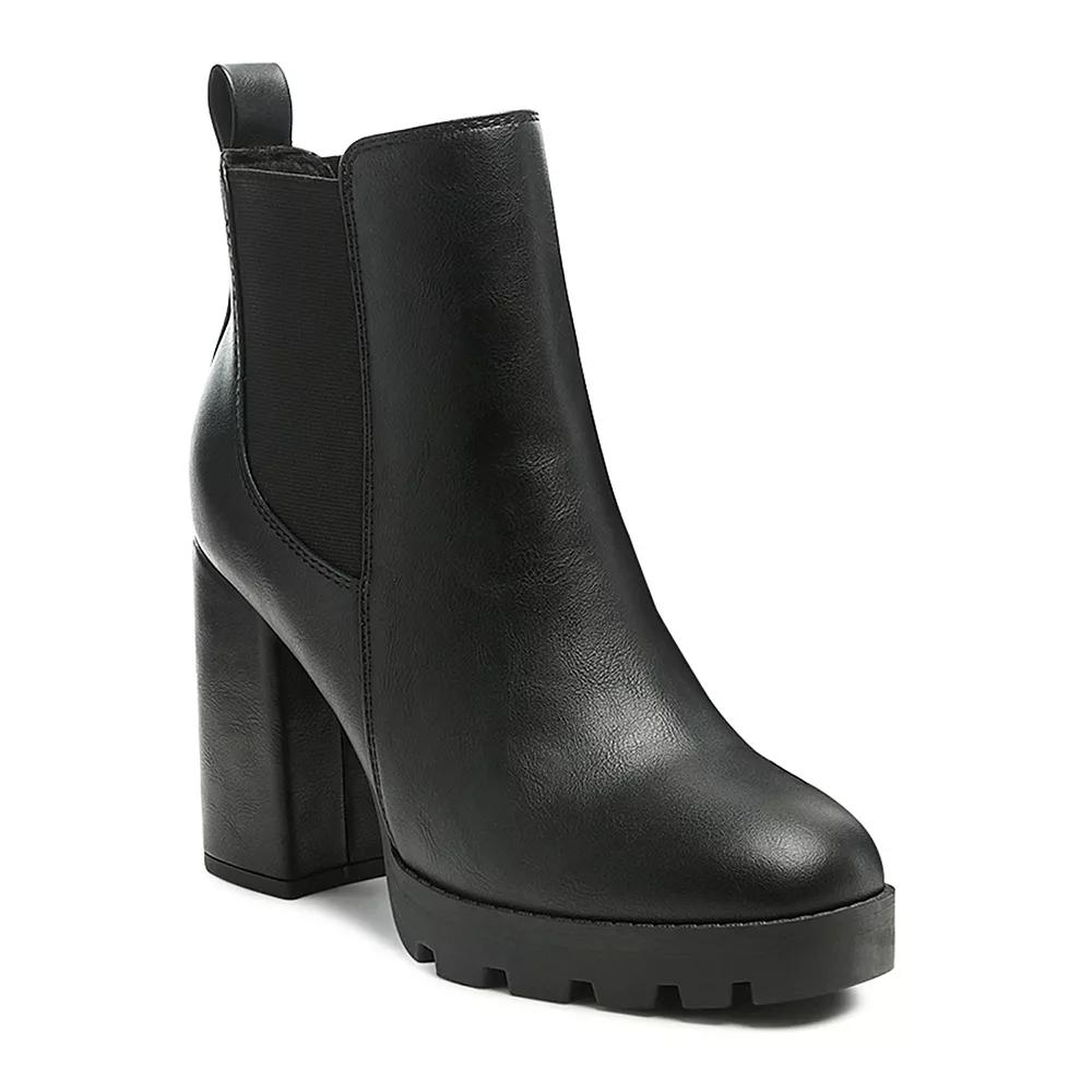 London Rag Sonia Women's Block Heel Chelsea Boots, Size: 7, Black Product Image
