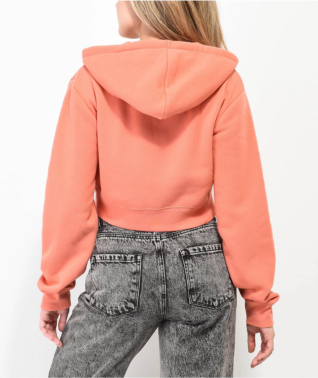 Zine Kya Apricot Crop Zip Hoodie Product Image