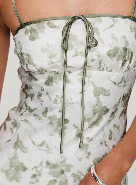 Vasiliki Maxi Dress White / Green Floral Product Image