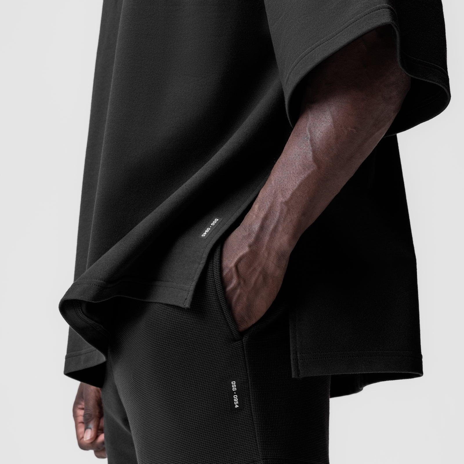 0945. Micro-Terry Warm-Up Tee - Black Product Image