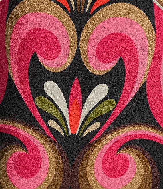 Trina Turk Loveage Satin Georgette Placement Print Mock Neck Sleeveless Maxi Dress Product Image