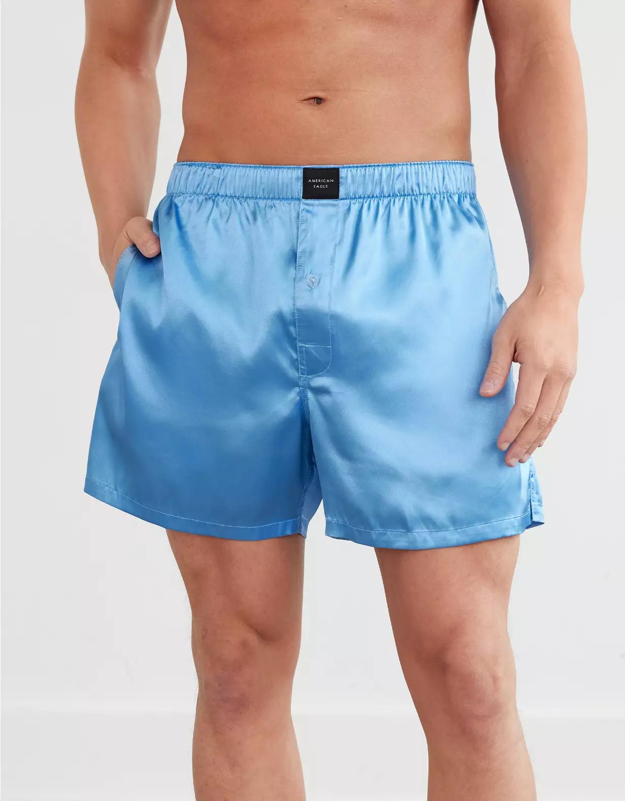 AEO Men's Solid Satin Pocket Boxer Short Product Image