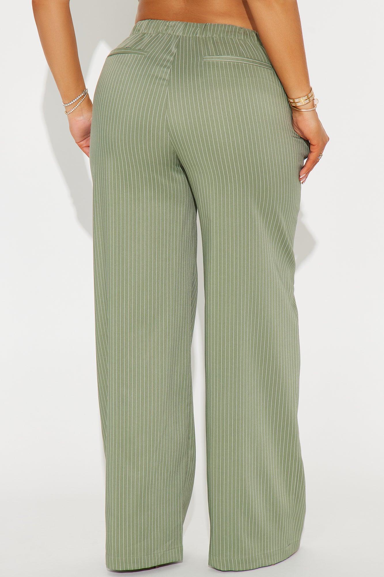 Until Next Time Pinstripe Trouser - Sage Product Image