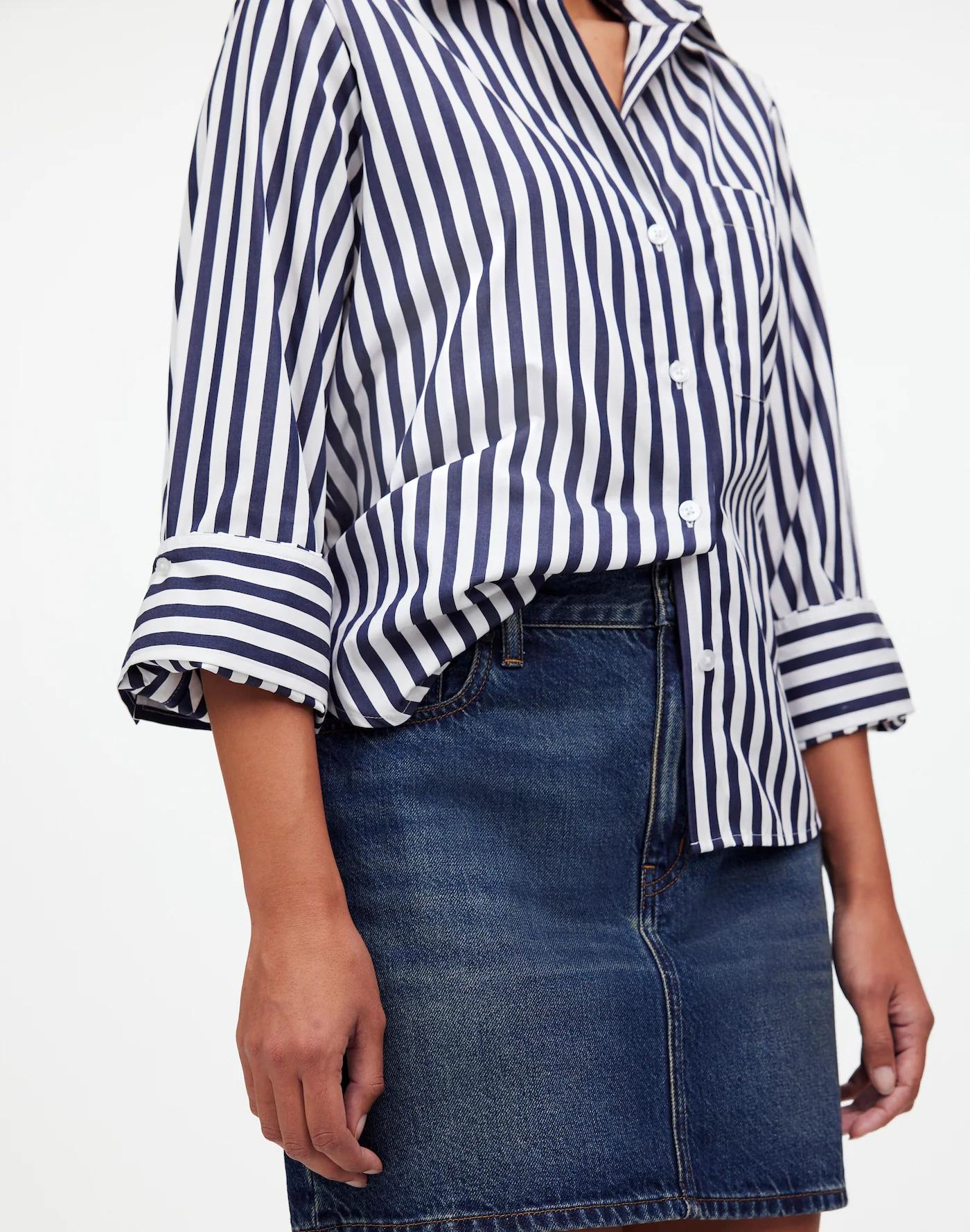 Easy Y-Neck Button-Up Shirt Product Image