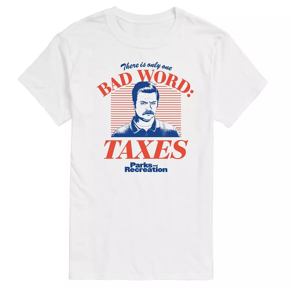 Men's Parks And Recs Bad Word Taxes Graphic Tee,  Product Image
