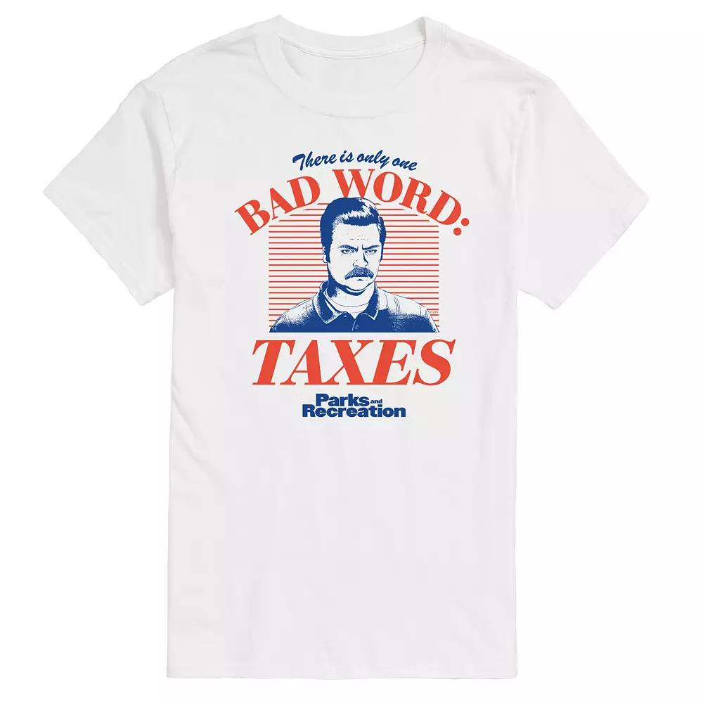 Men's Parks And Recs Bad Word Taxes Graphic Tee,  Product Image