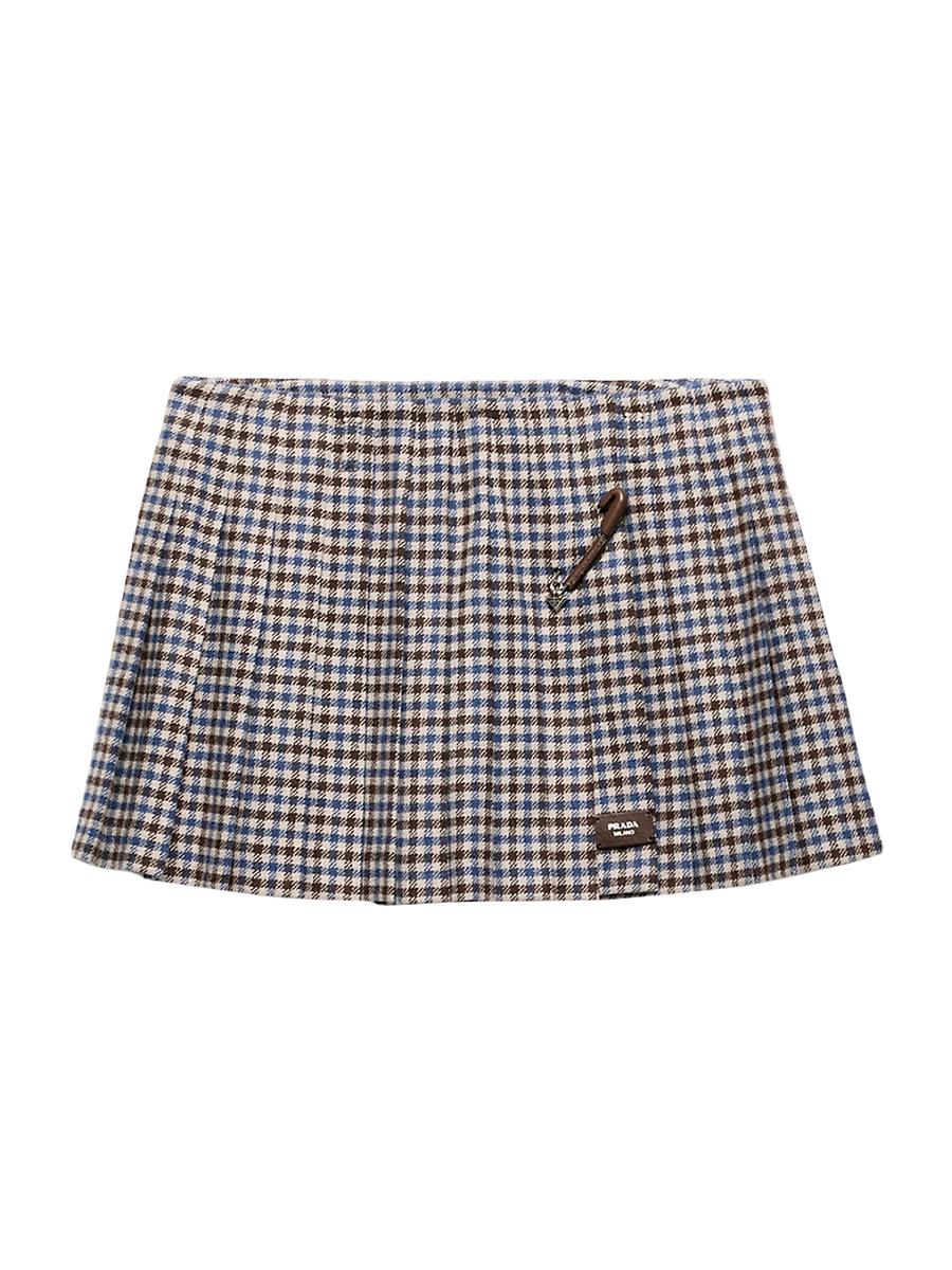 Womens Checked Wool Mini Skirt Product Image