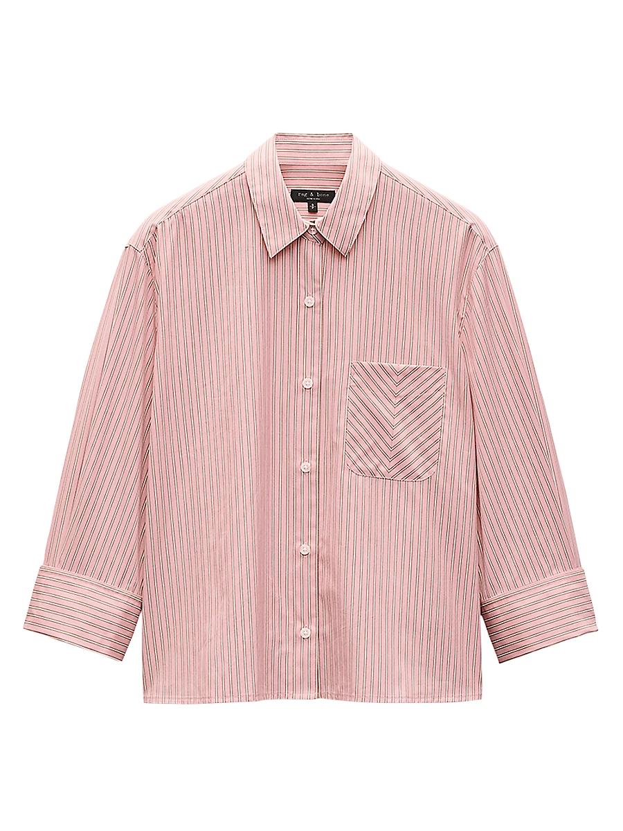 Womens Lucia Striped Poplin Button-Front Shirt Product Image