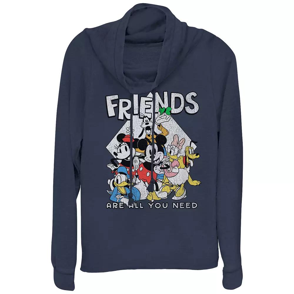 Disney's Mickey Mouse And Friends Are All You Need Women's Cowlneck Graphic Lightweight Long Sleeve, Girl's,  Product Image