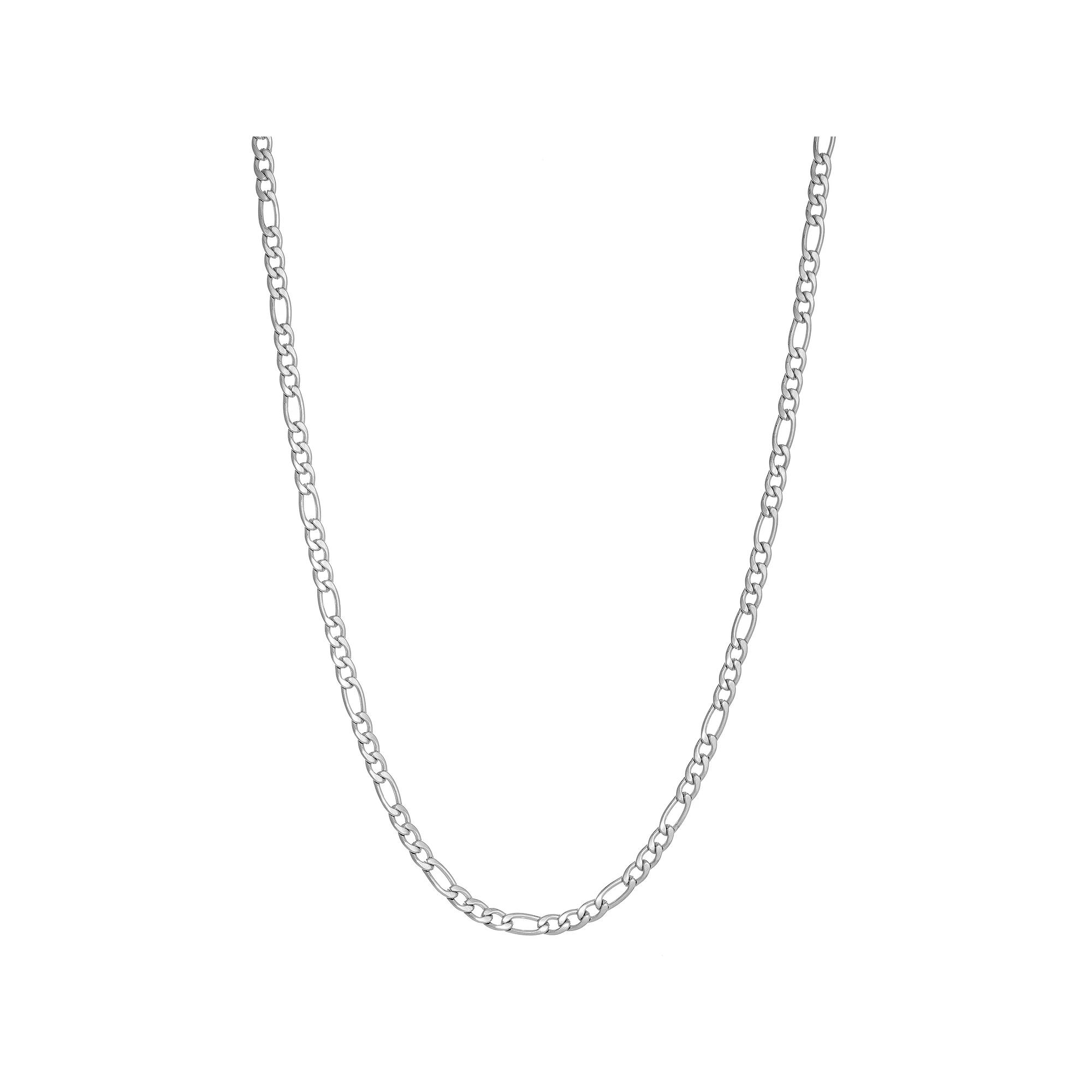 Men's LYNX Stainless Steel 3 mm Figaro Chain Necklace, Size: 18" Product Image