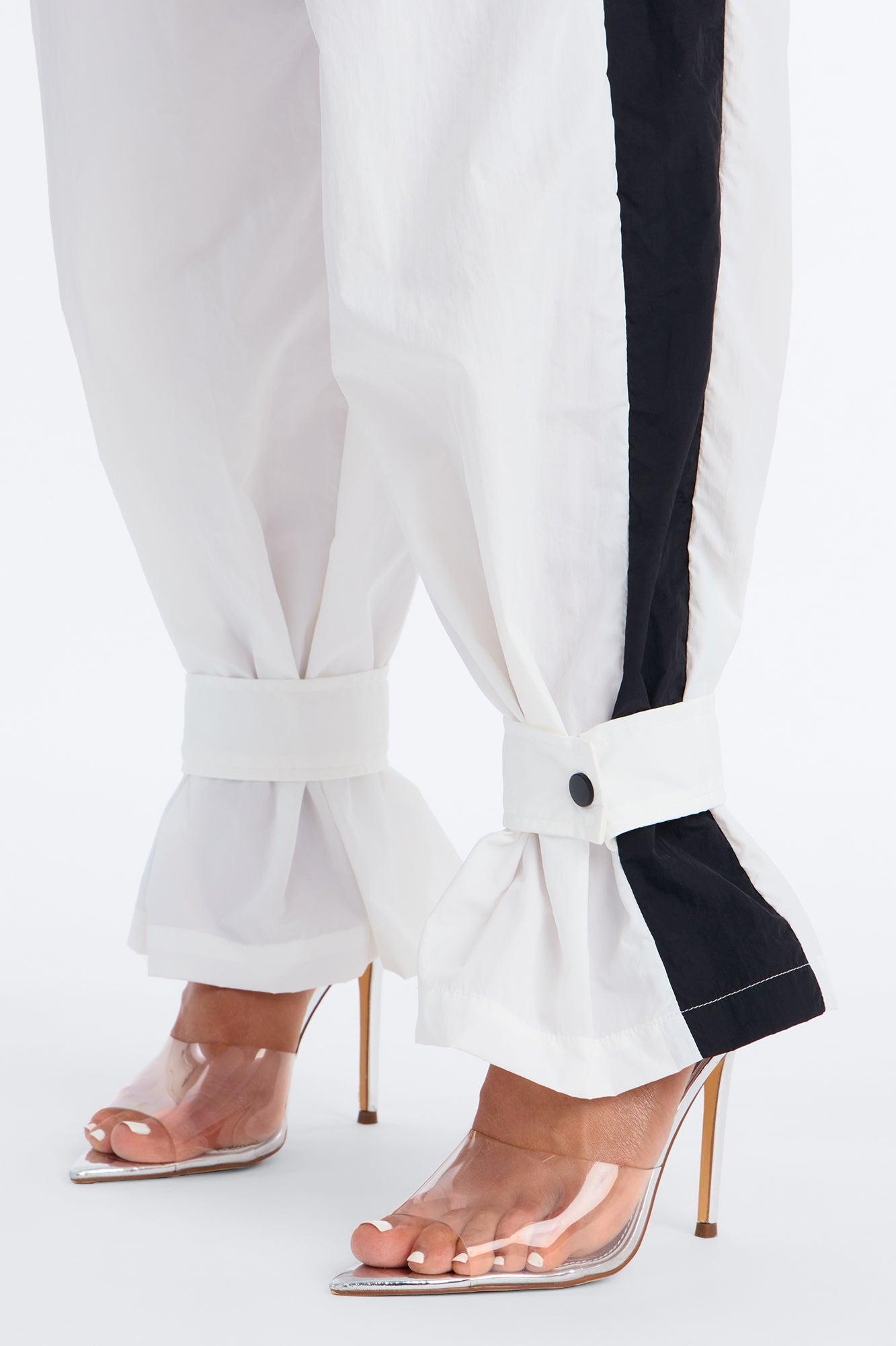 Colette Nylon Pant Set - White/Black Female Product Image