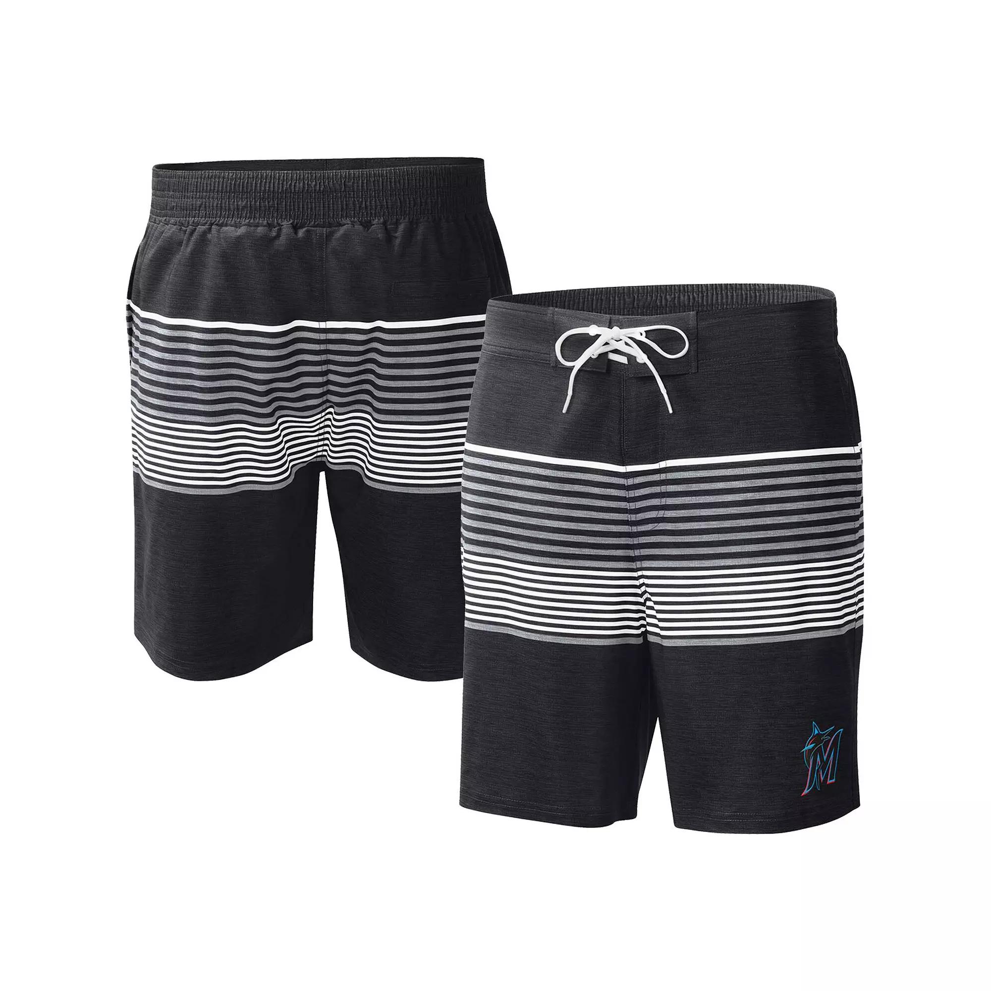 Men's G-III Sports by Carl Banks Black Miami Marlins Coastline Volley Swim Shorts,  Product Image