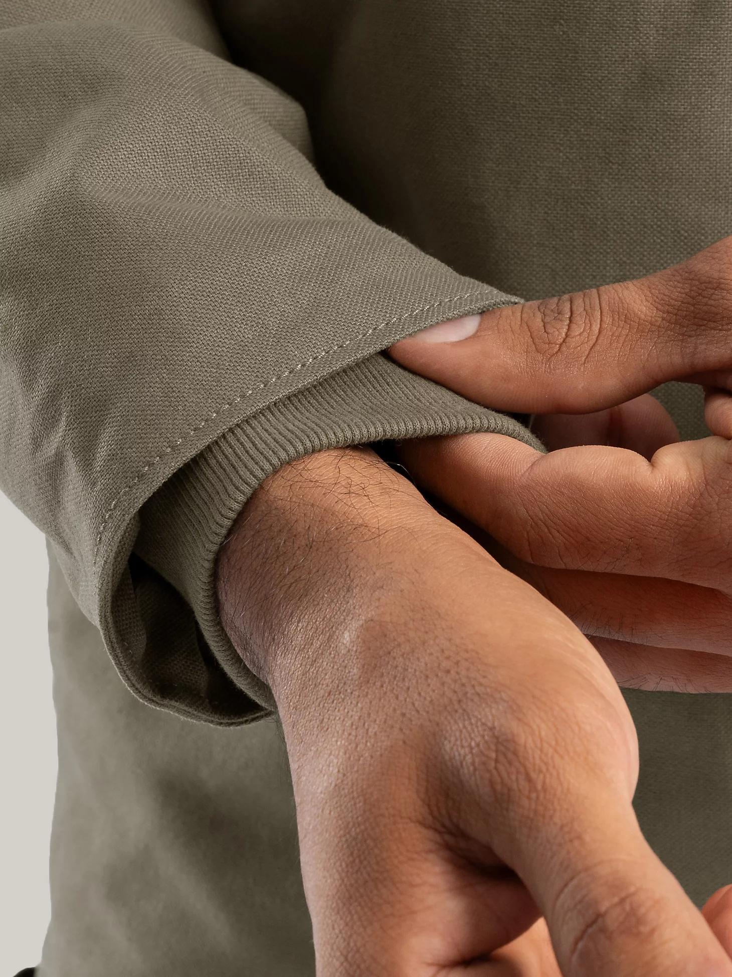 Men's Hooded Workwear Quilted Lined Shirt Jacket in Bungee Cord Product Image