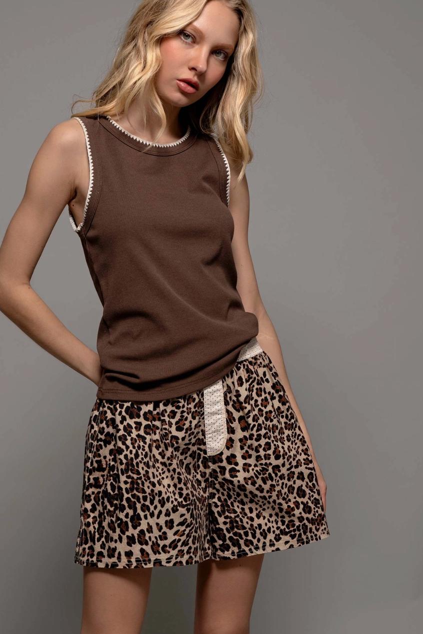 Contrast Trim Ribbed Tank Product Image