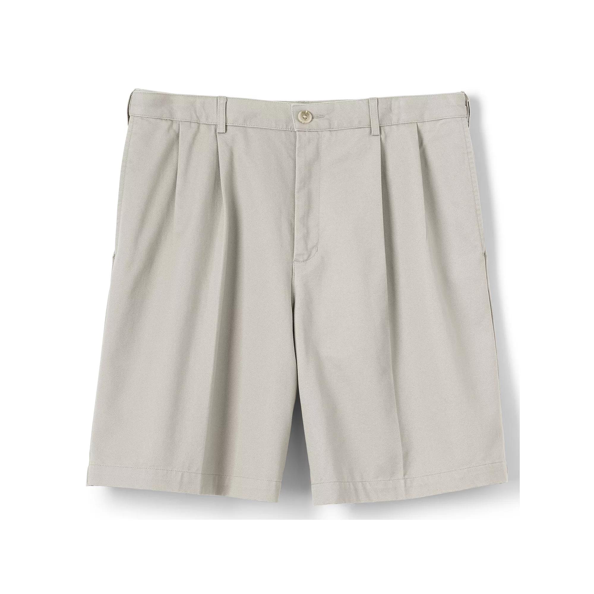 Big & Tall Lands' End Comfort Waist 9-inch No-Iron Pleated Chino Shorts, Men's,  Product Image