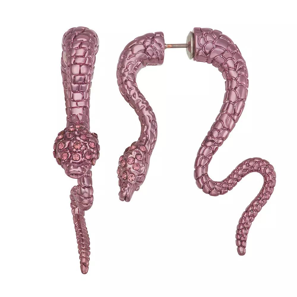 Simply Vera Vera Wang Front-Back Snake Earrings, Women's, Purple Product Image