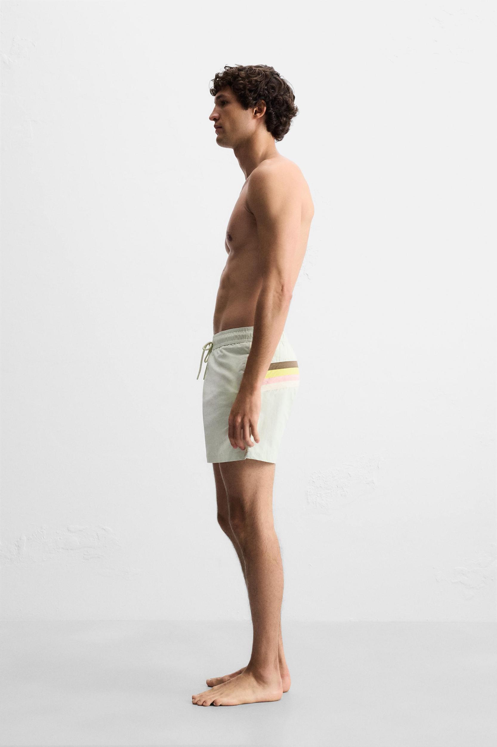 CONTRAST BANDS MID-LENGTH SWIMSUIT Product Image