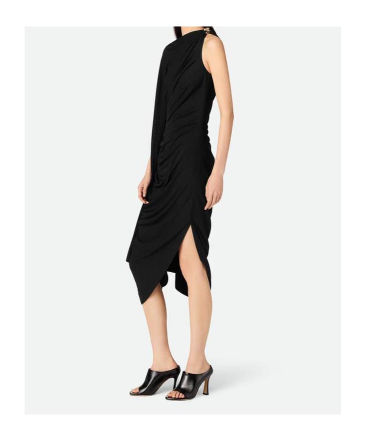 BOTTEGA VENETA Draped Dress In Black Product Image